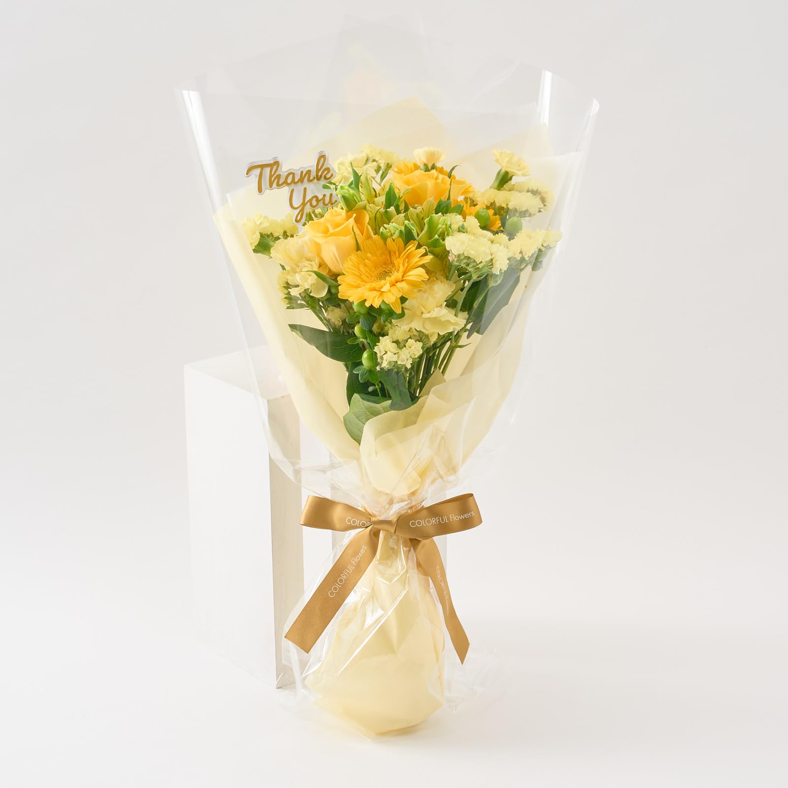 Amazon｜【選べるピック】 想いを伝える花束 (イエロー, Thank you